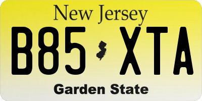 NJ license plate B85XTA
