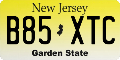 NJ license plate B85XTC