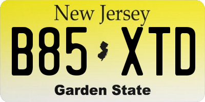 NJ license plate B85XTD