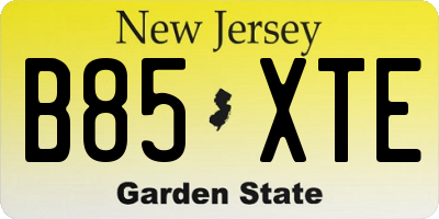 NJ license plate B85XTE