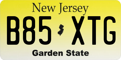 NJ license plate B85XTG