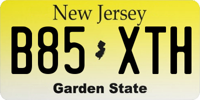 NJ license plate B85XTH
