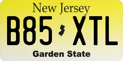 NJ license plate B85XTL
