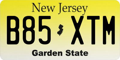 NJ license plate B85XTM
