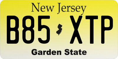 NJ license plate B85XTP
