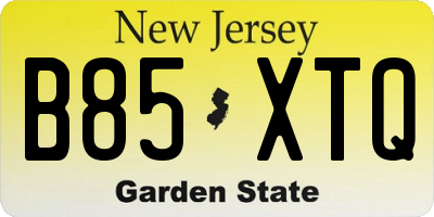 NJ license plate B85XTQ
