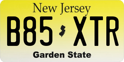 NJ license plate B85XTR