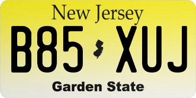 NJ license plate B85XUJ