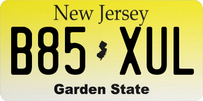 NJ license plate B85XUL