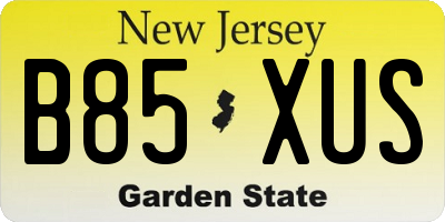NJ license plate B85XUS