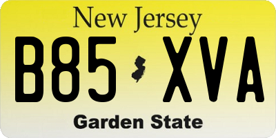 NJ license plate B85XVA