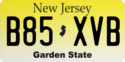 NJ license plate B85XVB