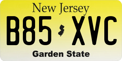 NJ license plate B85XVC