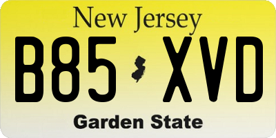 NJ license plate B85XVD