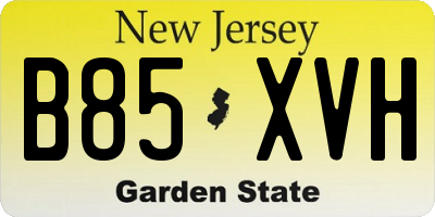 NJ license plate B85XVH