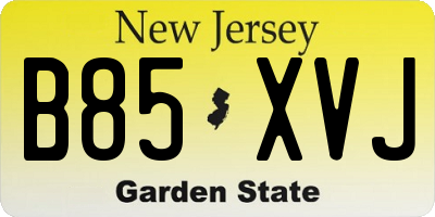 NJ license plate B85XVJ