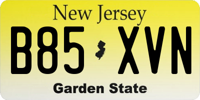 NJ license plate B85XVN