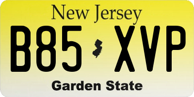 NJ license plate B85XVP