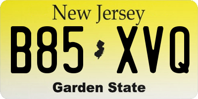 NJ license plate B85XVQ