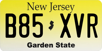 NJ license plate B85XVR