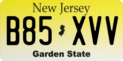 NJ license plate B85XVV