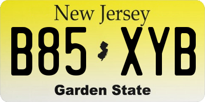NJ license plate B85XYB