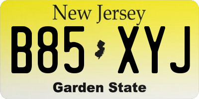 NJ license plate B85XYJ