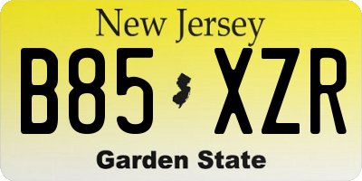 NJ license plate B85XZR