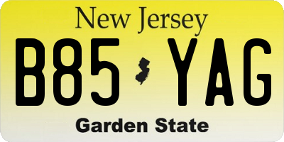 NJ license plate B85YAG