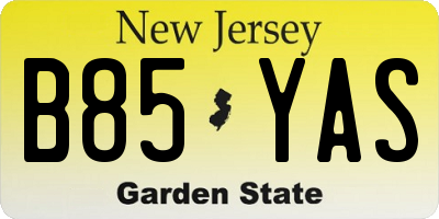 NJ license plate B85YAS