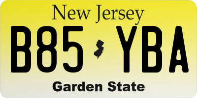 NJ license plate B85YBA