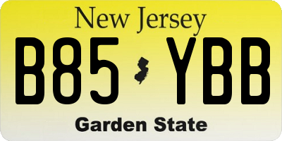 NJ license plate B85YBB