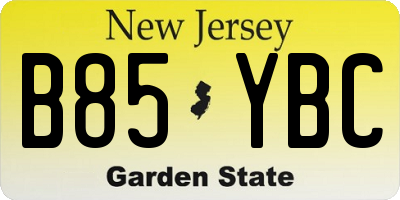 NJ license plate B85YBC