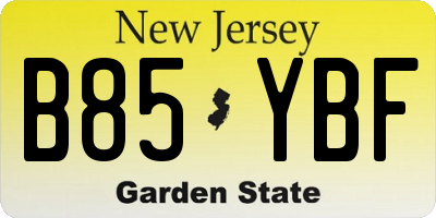 NJ license plate B85YBF