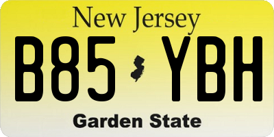 NJ license plate B85YBH