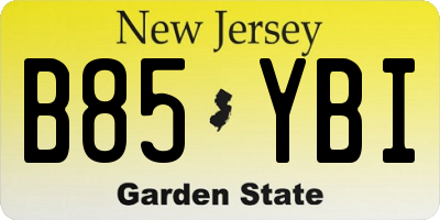 NJ license plate B85YBI