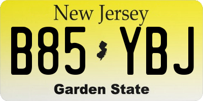NJ license plate B85YBJ