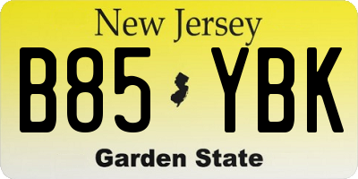 NJ license plate B85YBK