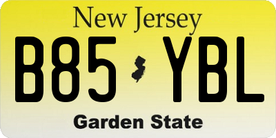 NJ license plate B85YBL