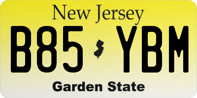 NJ license plate B85YBM