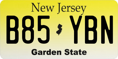 NJ license plate B85YBN