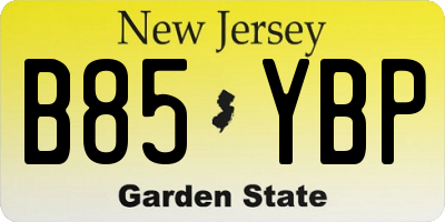 NJ license plate B85YBP