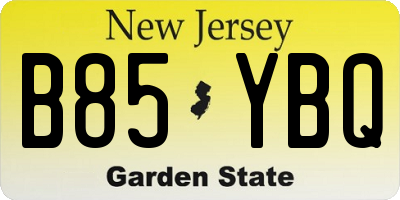NJ license plate B85YBQ