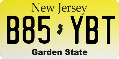 NJ license plate B85YBT