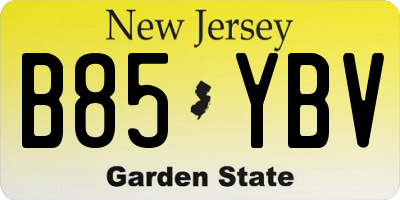 NJ license plate B85YBV