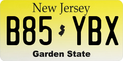 NJ license plate B85YBX