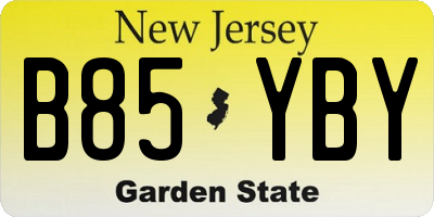 NJ license plate B85YBY
