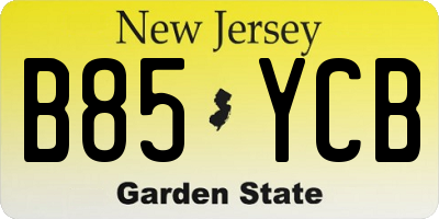 NJ license plate B85YCB