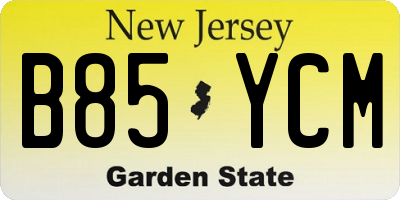 NJ license plate B85YCM