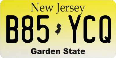 NJ license plate B85YCQ